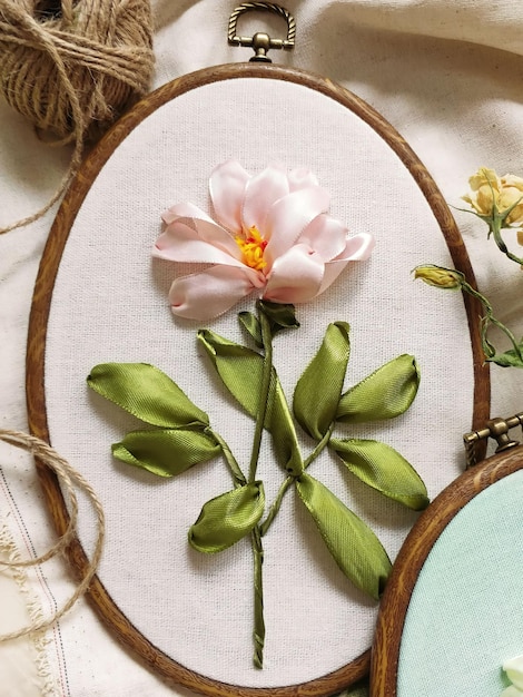 Artystka haftująca motyw